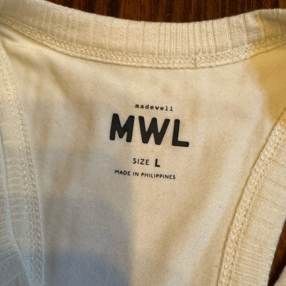 Madewell NWT Variegated Rib Crop Tank in Lighthouse - Picture 8 of 10